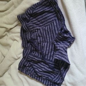 Blue & black striped shorts